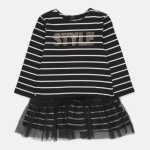 Robe à manches longues  fille Chicco Noir et blanc Réf:00371 – Image 1